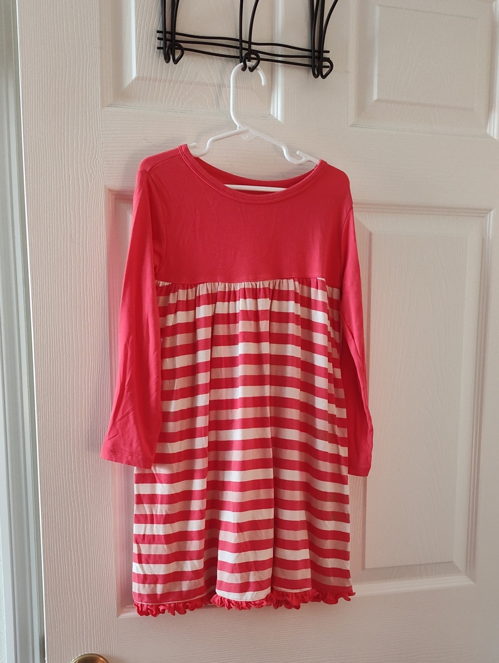Kickee Pants Pink and White Striped Long-Sleeve Dress